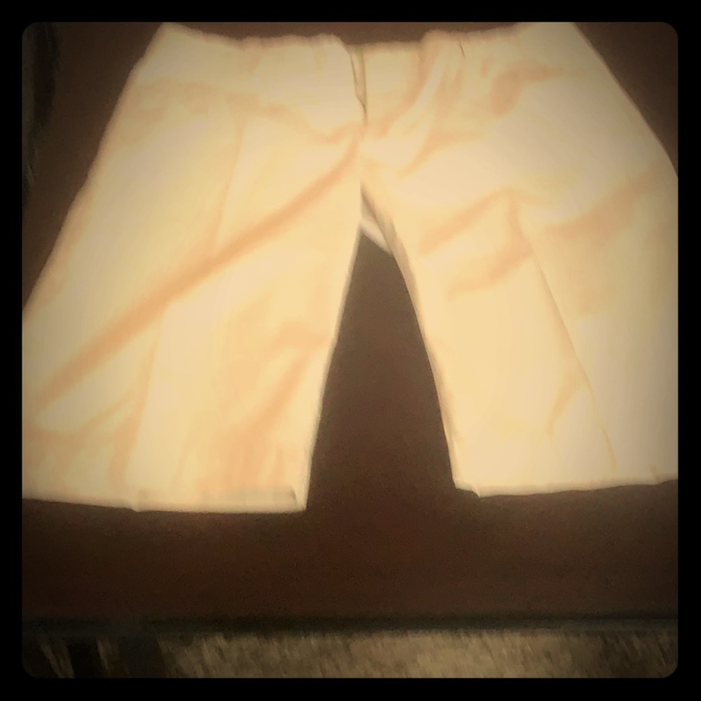 Light weight cream shorts.